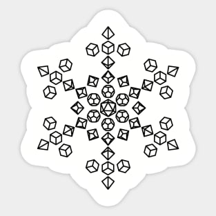 Snowflake Polyhedral Dice Sticker